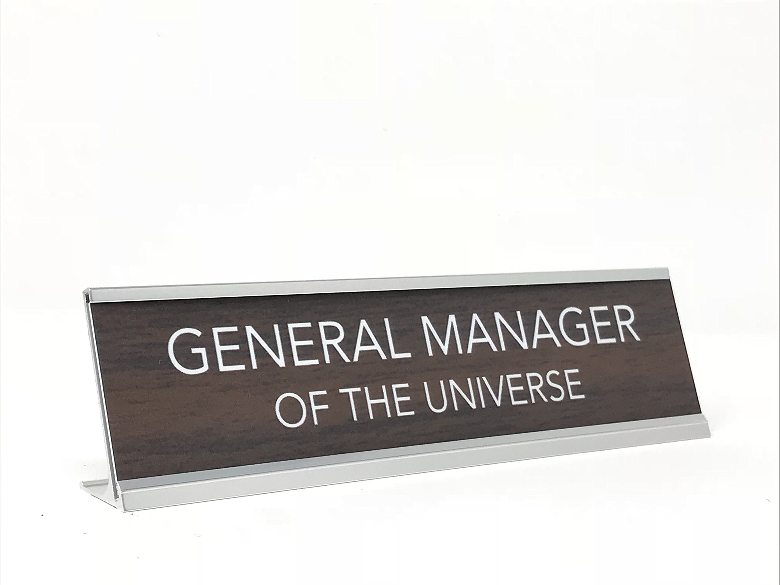 Aahs Engraving Novelty Desk Sign (General Manager of the Universe, Brown/Gold)