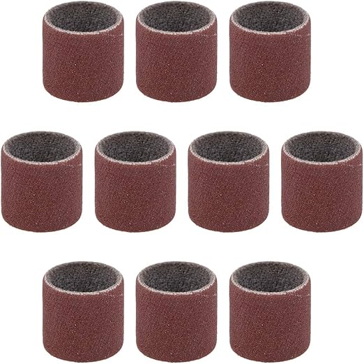 uxcell 1/2 Inch x 1/2 Inch Sanding Sleeves 400 Grits Sandpapers Band Drums 10 Pcs