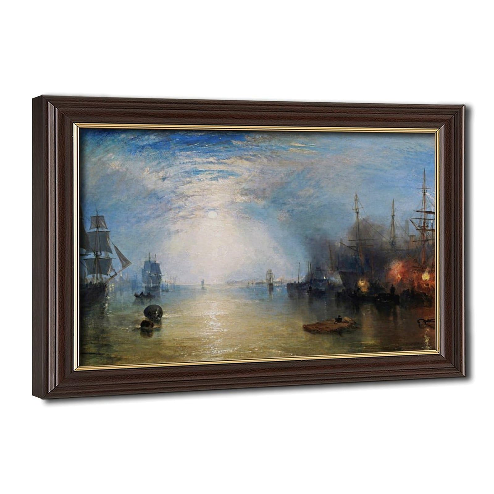 WCYB Stretched Canvas Keelmen Heaving in Coals by Moonlight by Joseph Mallord William Turner Prints Posters Canvas Deco Paintings Wall Art For Office Livin