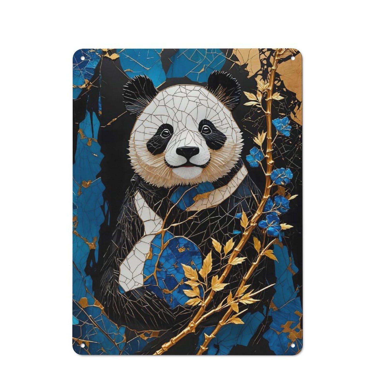 Panda Decorative Metal Plaque 40x30cm, Garage Style Shed Wall Plaque for Workshop, Basement, Shed Or Games Room