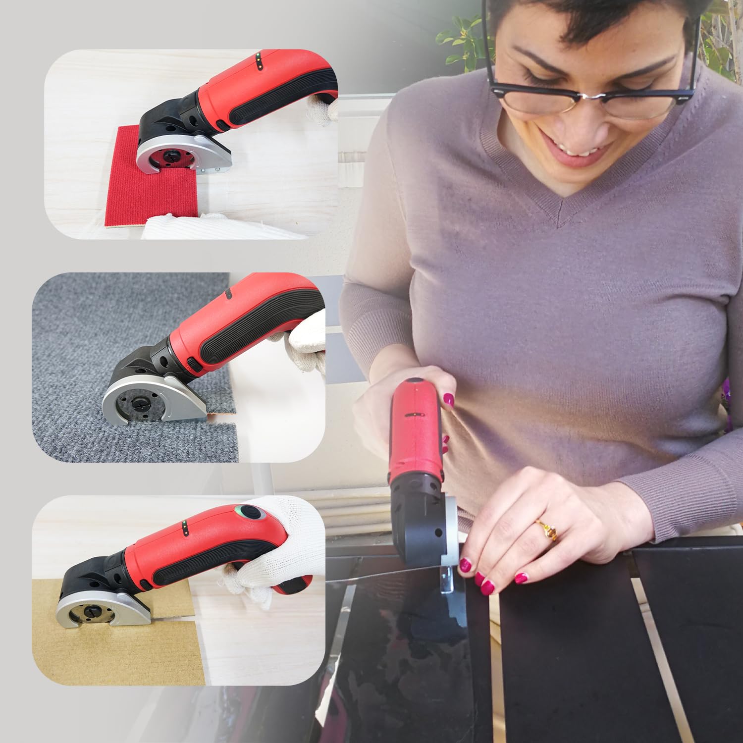 S&F STEAD & FAST Elektrischer Kartonschneider Werkzeug 4V Kabellose Elektrische Schere für Box, Stoff, Teppich, Power Cutter mit Ladegerät, 2 Klingen im Lieferumfang enthalten