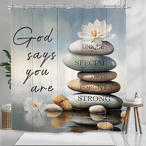 Miniatura 18 de Cortina de Ducha de Gato Negro 60Ancho x 72Largo Pulgadas Gótico Fase Lunar Flor Brujeril Estrellas Místicas Celestiales Beige Tarot Juego de Baño