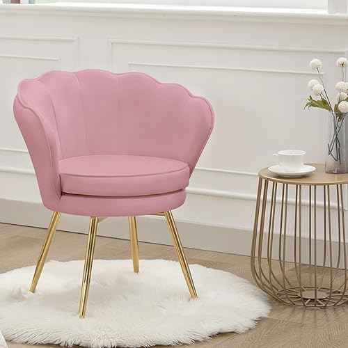 Miniatura 9 de Juego de 2 sillas decorativas, sillas de tocador de terciopelo con respaldo, silla decorativa pequeña moderna de mediados de siglo para sala de