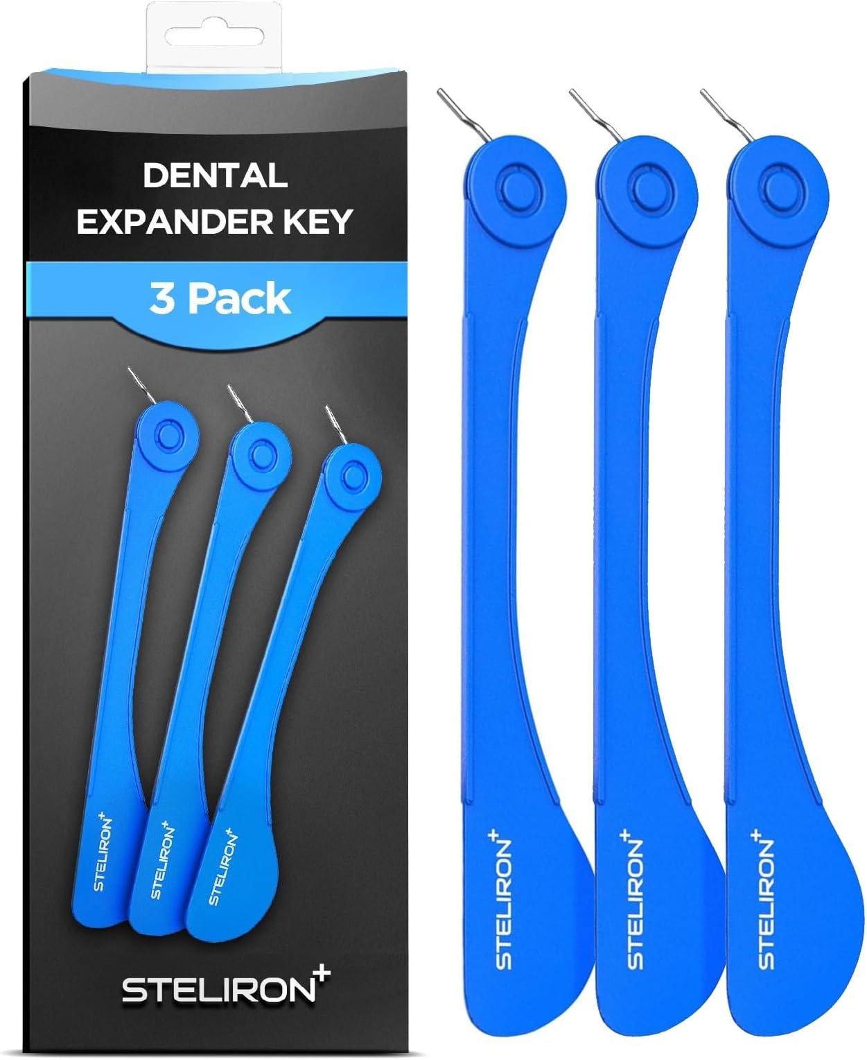 Steliron 3-Pack Dental Orthodontic Expansion Swivel Key Tool for Palatal Expanders