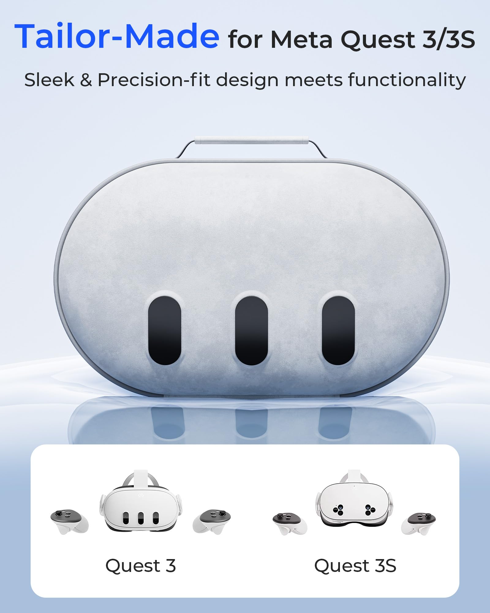 Aubika for Meta Quest 3 Case, Hard Carrying Case for Oculus Quest 3 Accessories, Compatible with Quest 2/Pico 4 Headset, Travel and Storage - 3