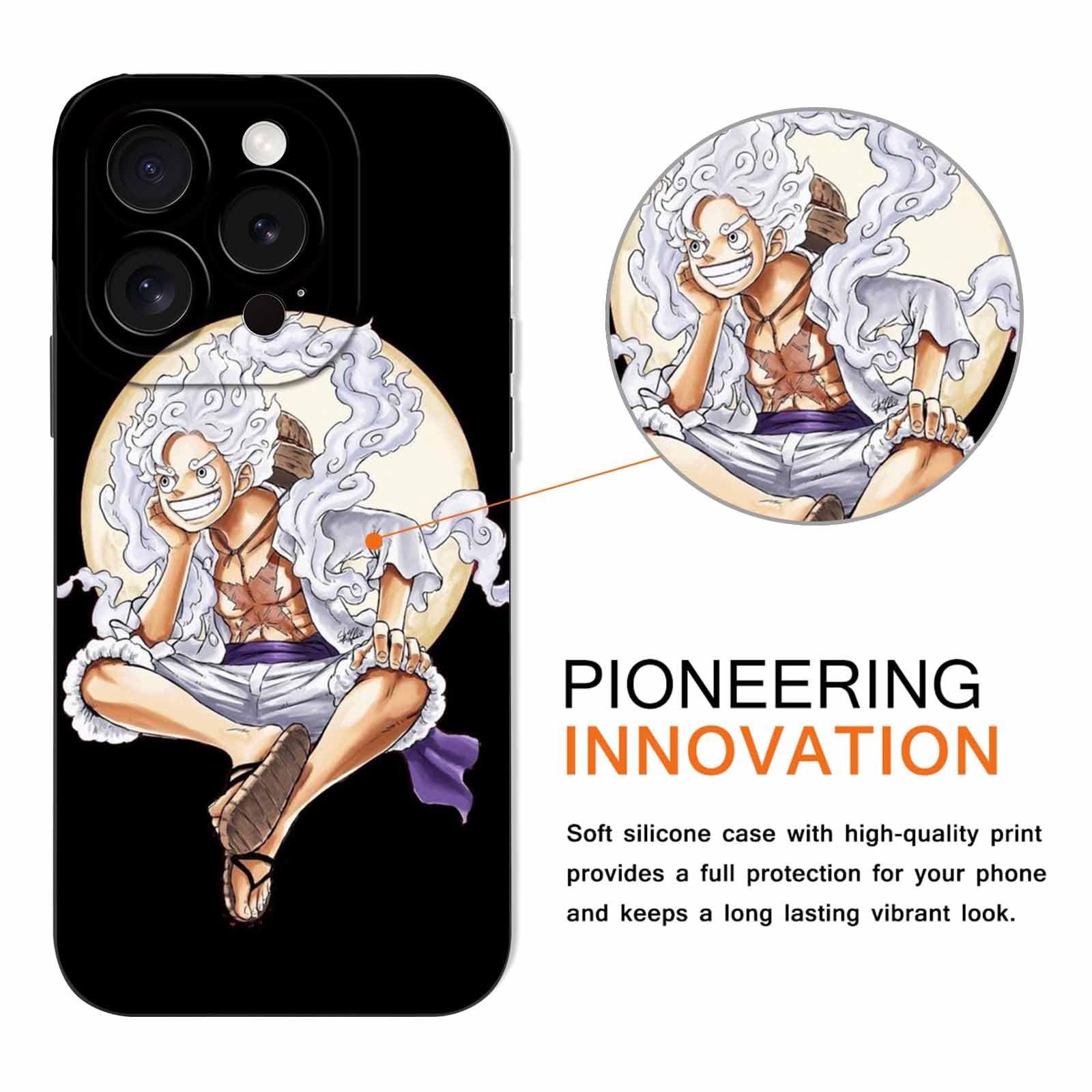 PBNDJVG 2 Confezioni Anime Manga Character Custodia per iPhone 17 Air 6.5 pollici, Giappone Luffy Zoro Gear 5 Sun God Nika Motivo Antiurto Protezione Della Lente Case TPU Silicone Cover