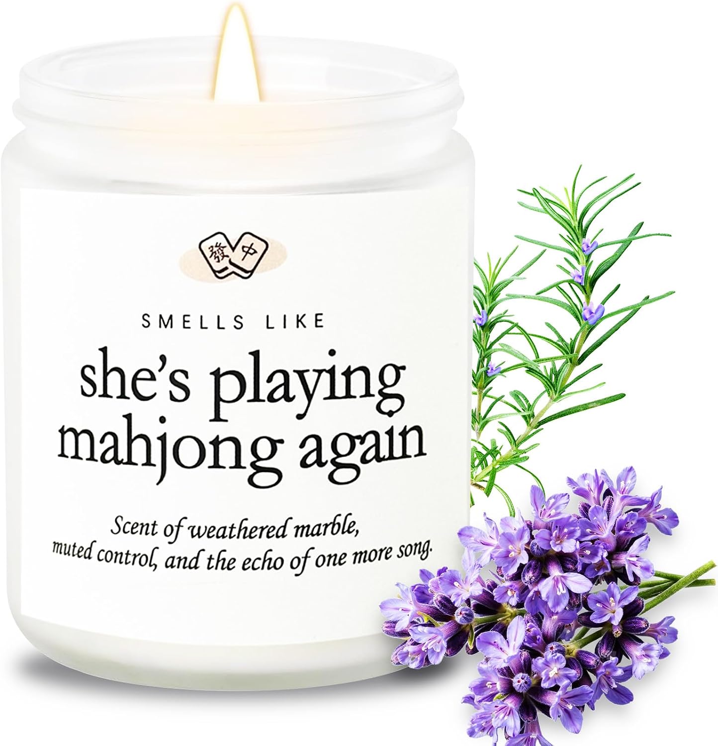 Funny Mahjong Gifts for Women, Mahjong Accessories and Gifts Decor Decorations,9 Oz Lavender Scented Candle for Gaming, Smells Like She’s Playing Mahjong Candle image 3