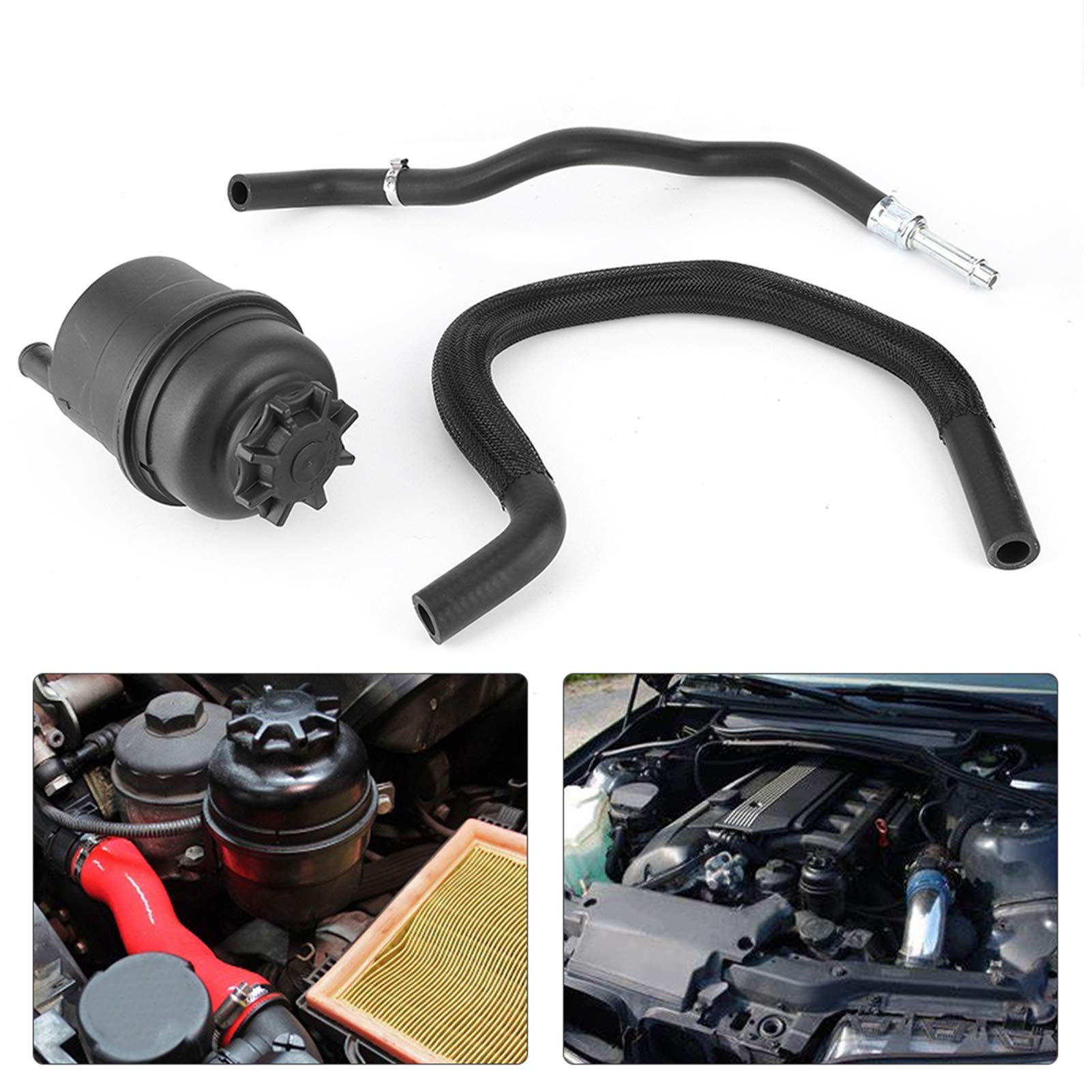 Kit de manguera de depósito de dirección asistida de 3 piezas 32411097164, piezas de repuesto E46 323i 325i 330i, depósito de bomba de dirección asistida estándar OE de ajuste