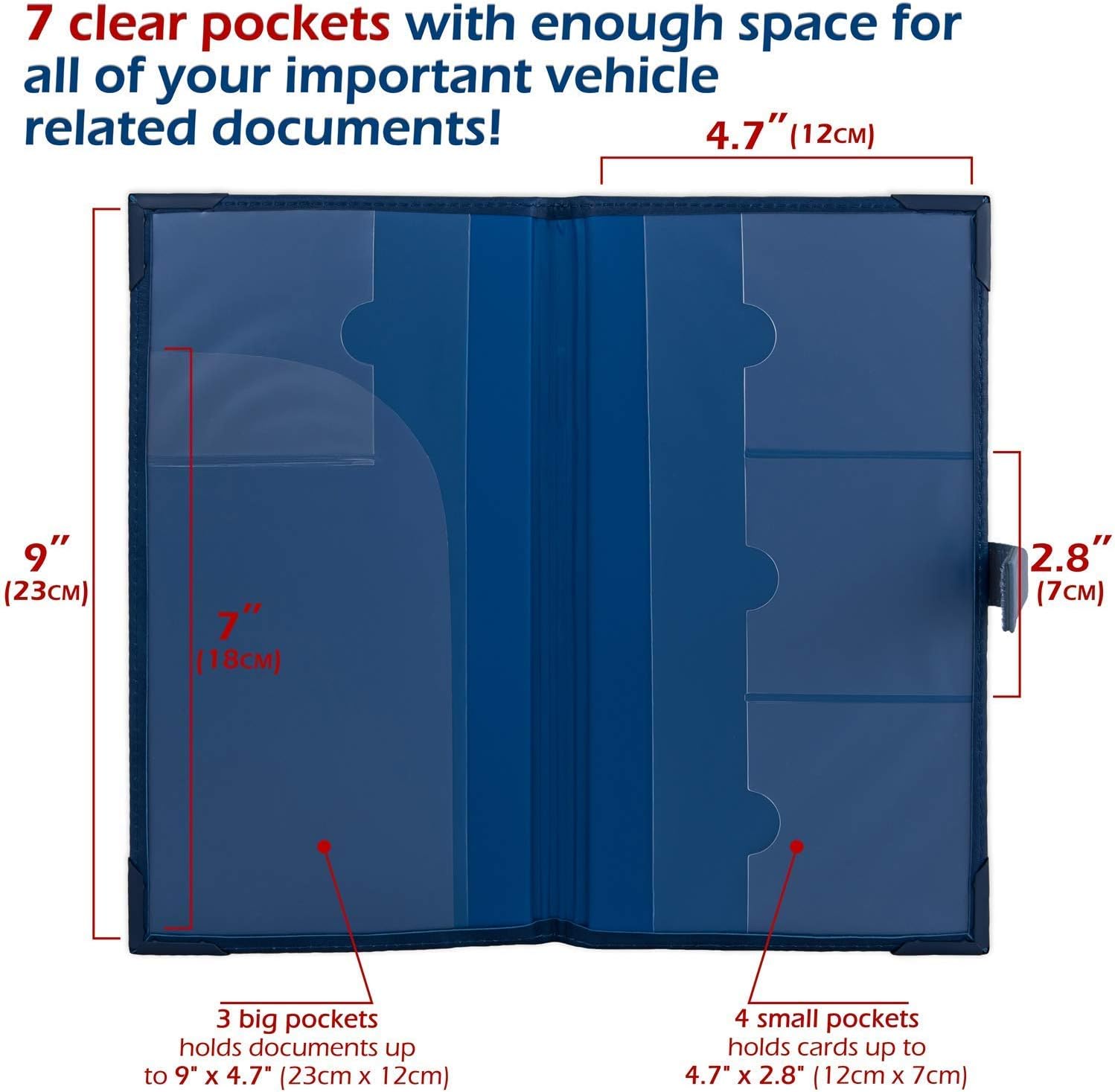 Auto Insurance and Registration Card Holder - Vehicle Glove Box Document Organizer - Car Essential Paperwork Holder for DMV, AAA, Contact Information Cards - BLUE + BROWN + BEIGE + BLACK BUNDLE