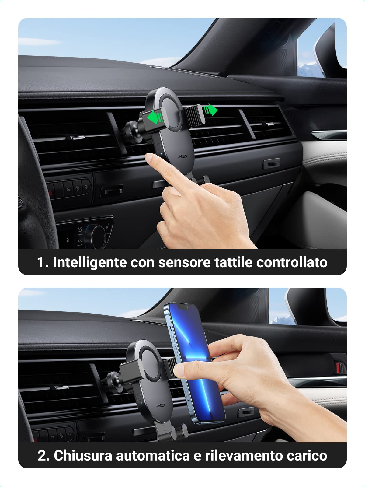 UGREEN Ladegerät Qi Wireless Car 15W