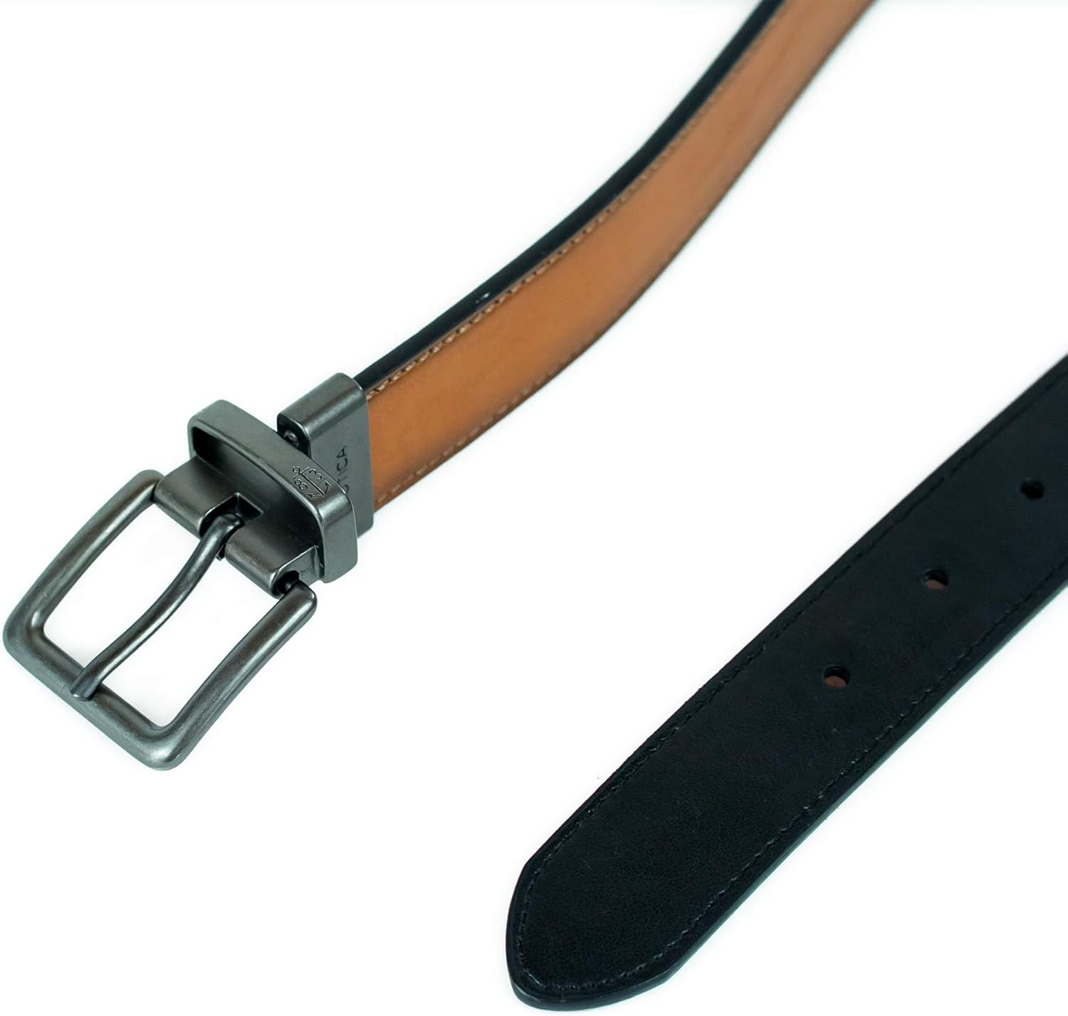 Nautica Boys' Battan Reversible Belt, Tan/Black, 22: Clothing, Shoes & Jewelry