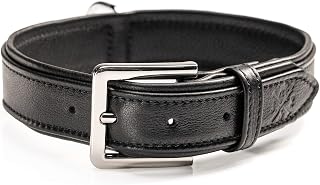 Premium Leather Dog Collar Lilly - Leather Collar Calbleder - Dog Collar Genuine Leather Lilly (L - Black)