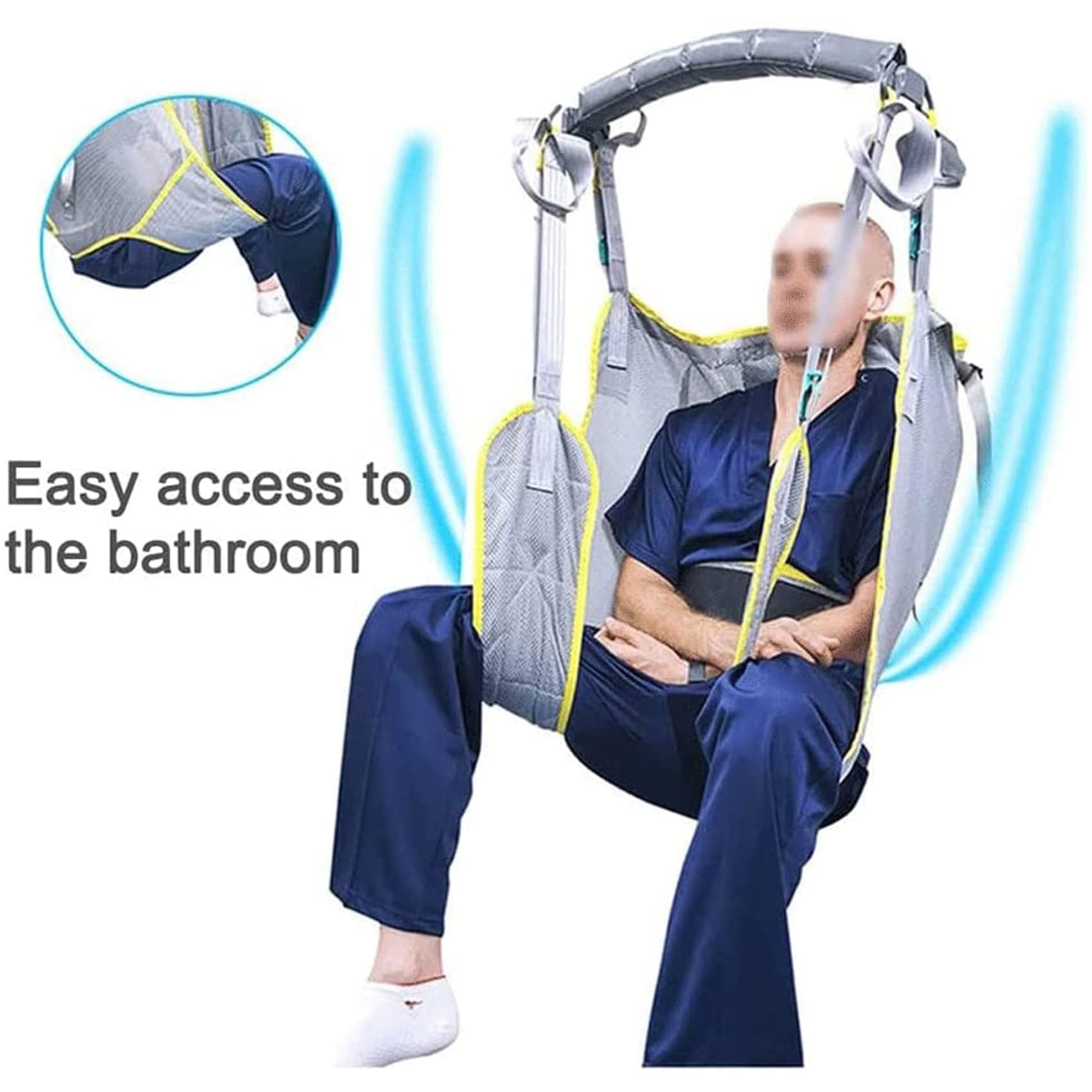 Ascensor para Levantar Ancianos, Cabestrillo Acolchado de Lujo para Levantar Pacientes con Soporte para la Cabeza, cinturón de Transferencia médica de elevación, para enfermería, Ancianos
