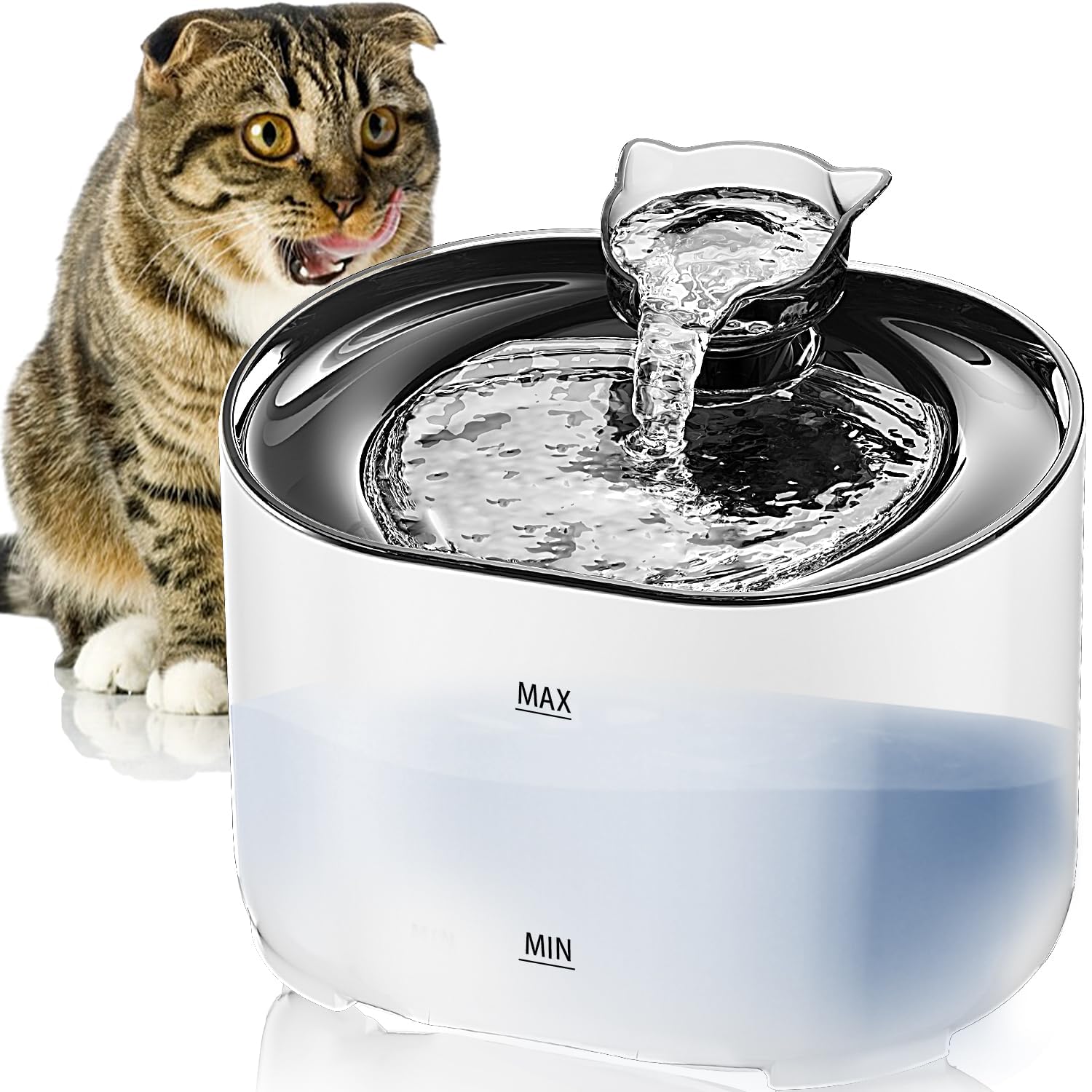 MXCOCO Bebedero para Gato con Luz LED — 74oz/2