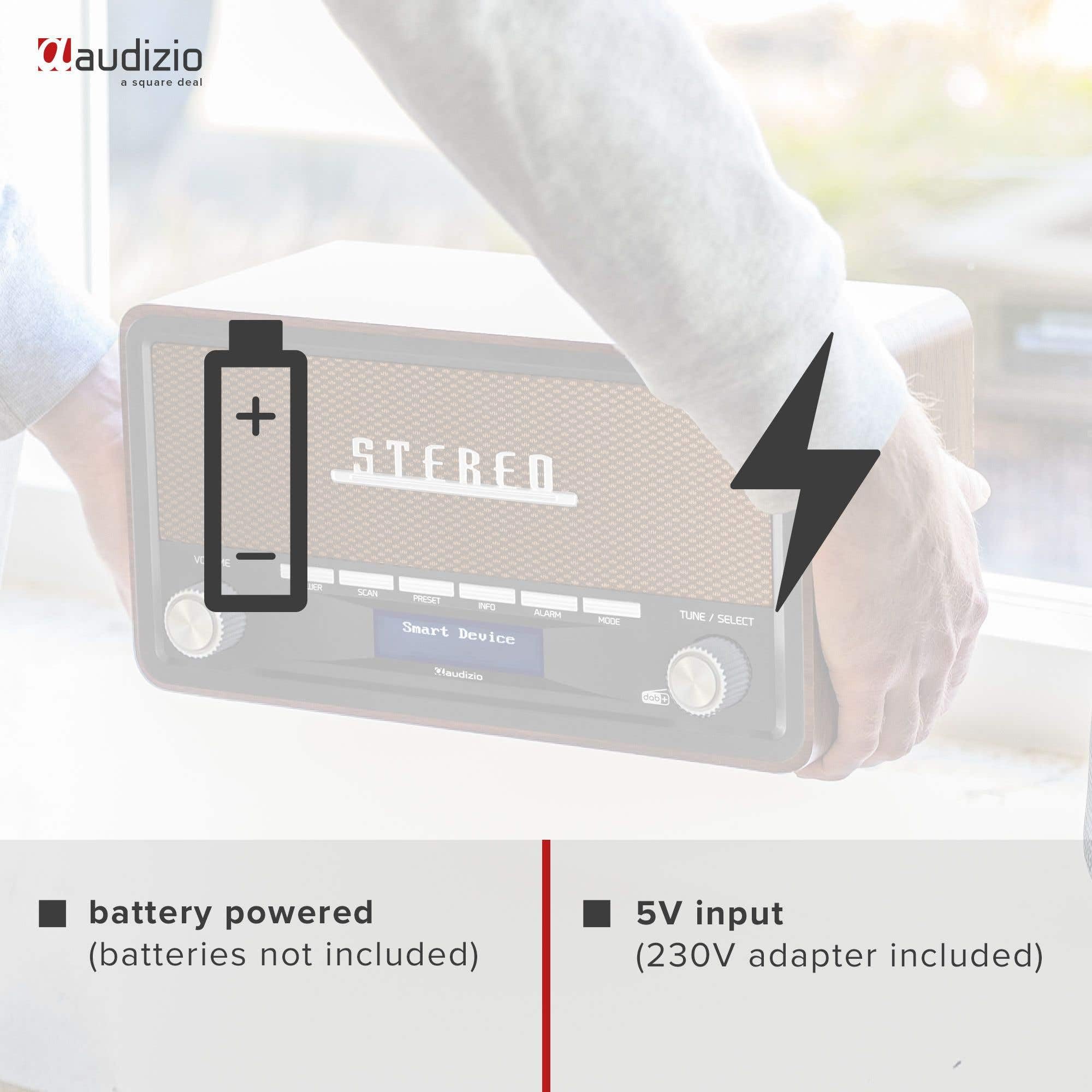 Audizio FOGGIA Radio Dab+ Portable Stéréo 50W - Cuivre, Fonction Réveil, Streaming Bluetooth, Radio FM, Entrée AUX Jack 3,5mm, 20 Stations Préréglées, Idéal pour Écouter la Radio Partout
