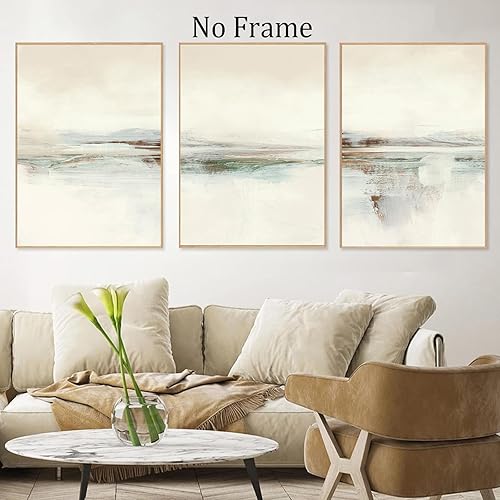 Miniatura 5 de Lienzo abstracto de paisaje marino para pared, pintura minimalista neutra abstracta del océano, paisaje neutro, impresiones de naturaleza abstracta,