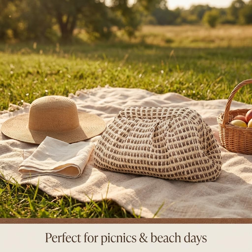 Straw Clutch Bags for Women Shoulder Bag Summer Purse Woven Beach Bags