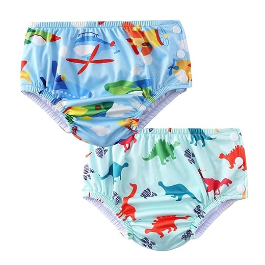 Acqua di Mare kit c/2 Sunga com Fralda Reutilizável de Piscina para Bebê Menino 6 a 24 meses