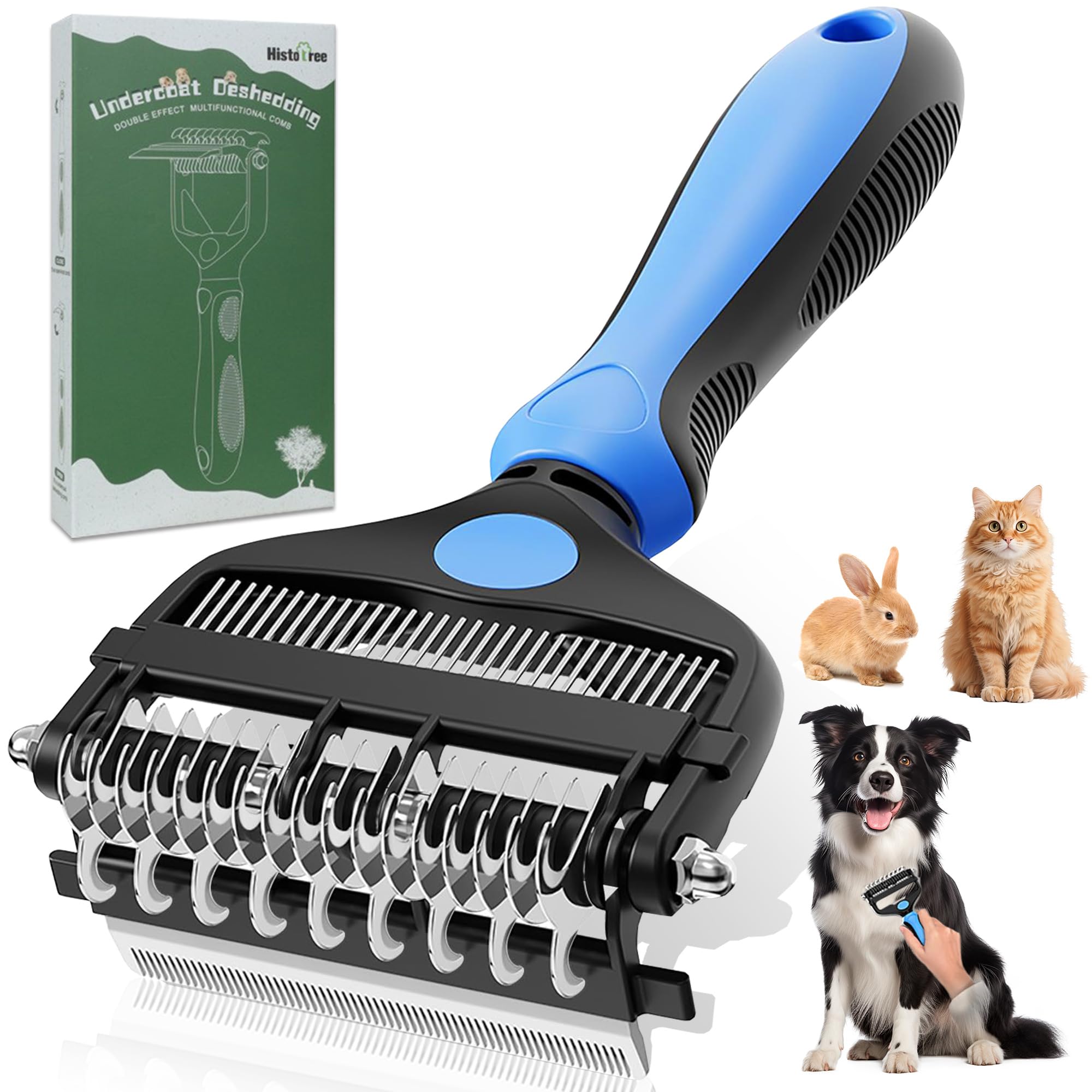 Spazzola per Cani, 3IN 1 Pettine Gatti per Pelo Lungo, Corto, Medio | Toelettatura Professionale Pettine Cane e Gatto per Rimuovere Peli Superflui e Sbrogliare
