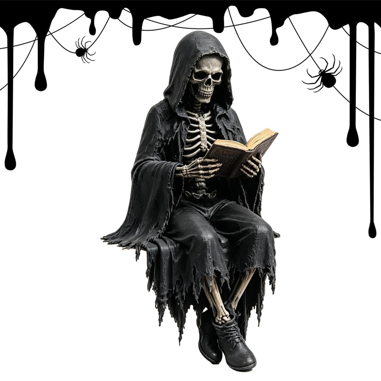 Vêtements effrayants pour bibliothèque et statue de décoration d'Halloween