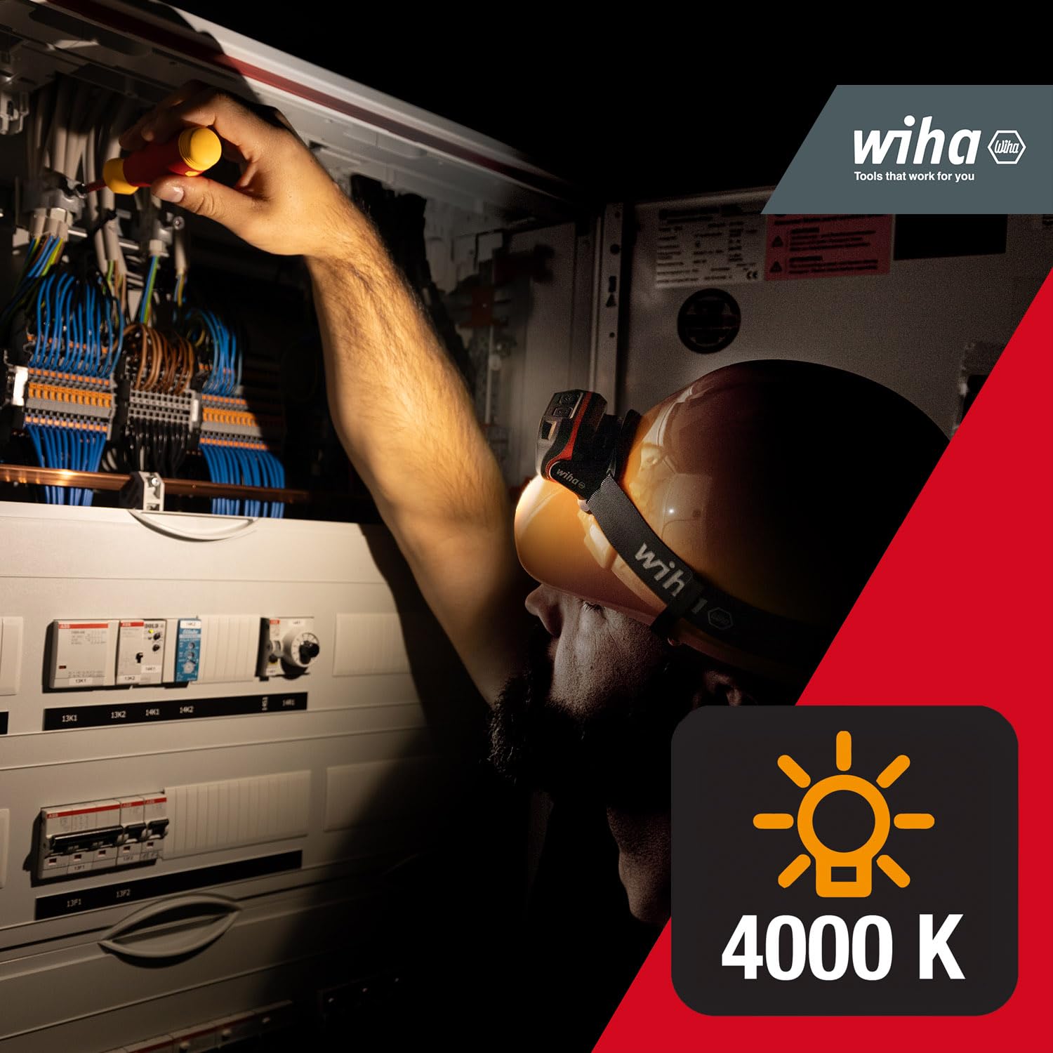 Wiha WERKZEUGE GMBH Linterna frontal de 500 lm con sensor de movimiento