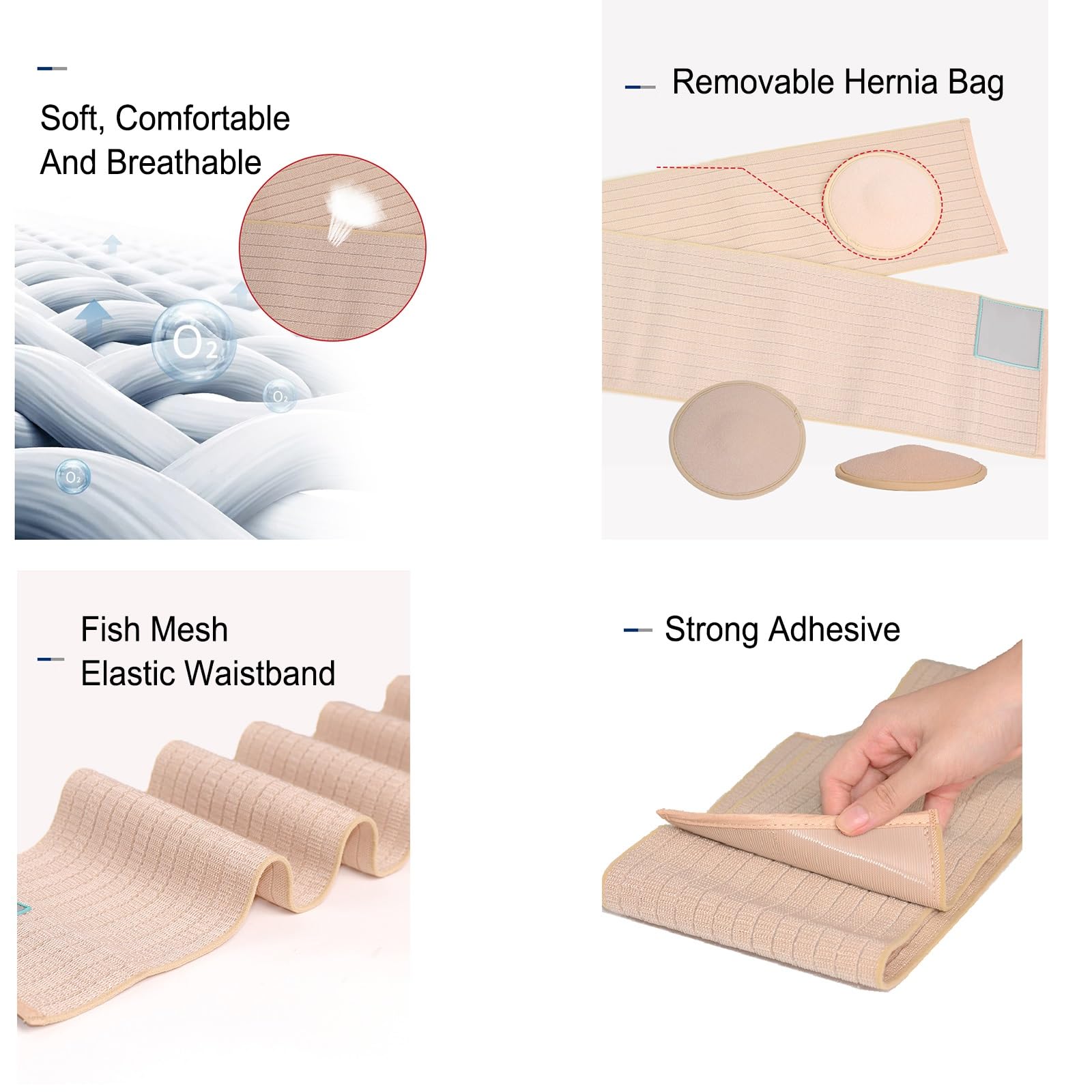 Fascia Ernia Ombelicale per Uomini e Donne Sollievo dal Dolore e dal Disagio da Ernie Ombelicali, Ventrali e Incisionali(Beige,Medium)