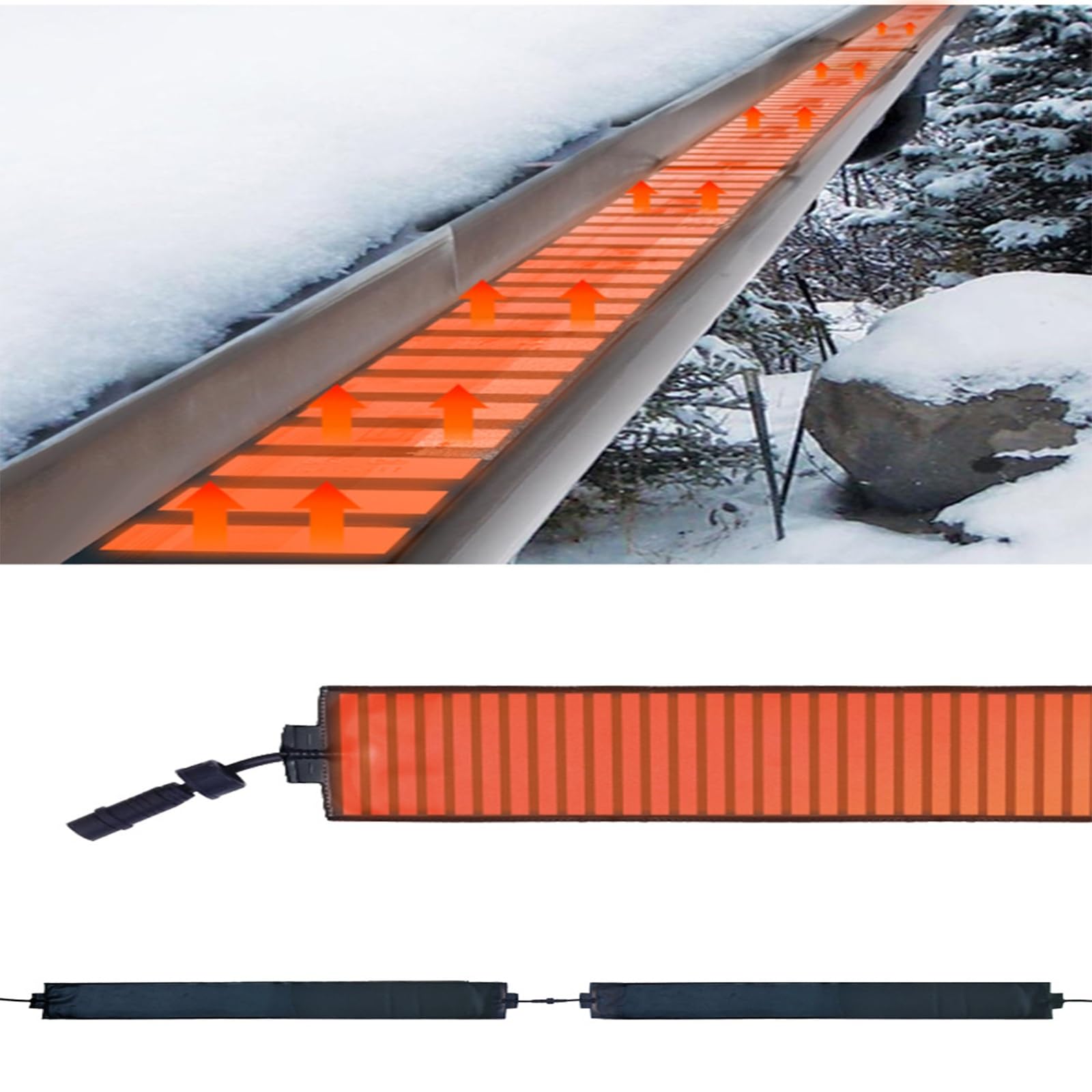 Tapis chauffants de fonte de neige, tapis de fonte de neige en PVC pour extérieur, 120 V, pour la prévention des dommages causés par les barrages de glace, vitesse de 7,6 cm/h, système de prévention