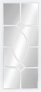 Kate and Laurel Cassat Casual Modern Window Wall Accent Mirror, White