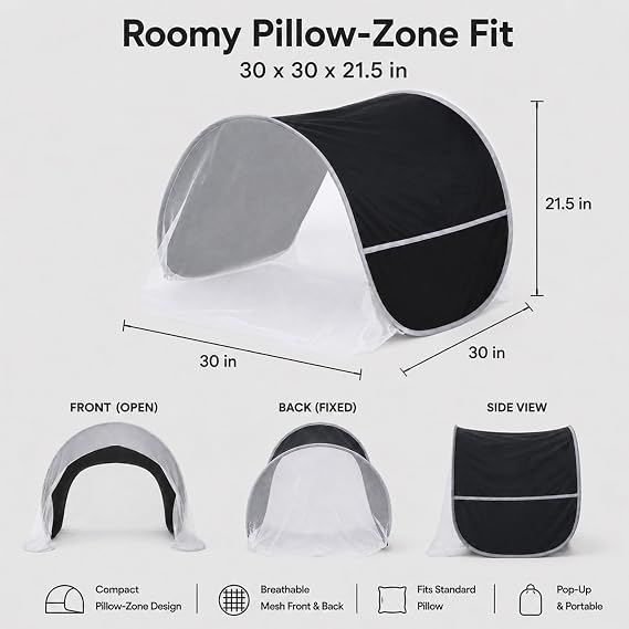 Night Shift Light-Blocking Blackout Bed Tent with Mesh Vents