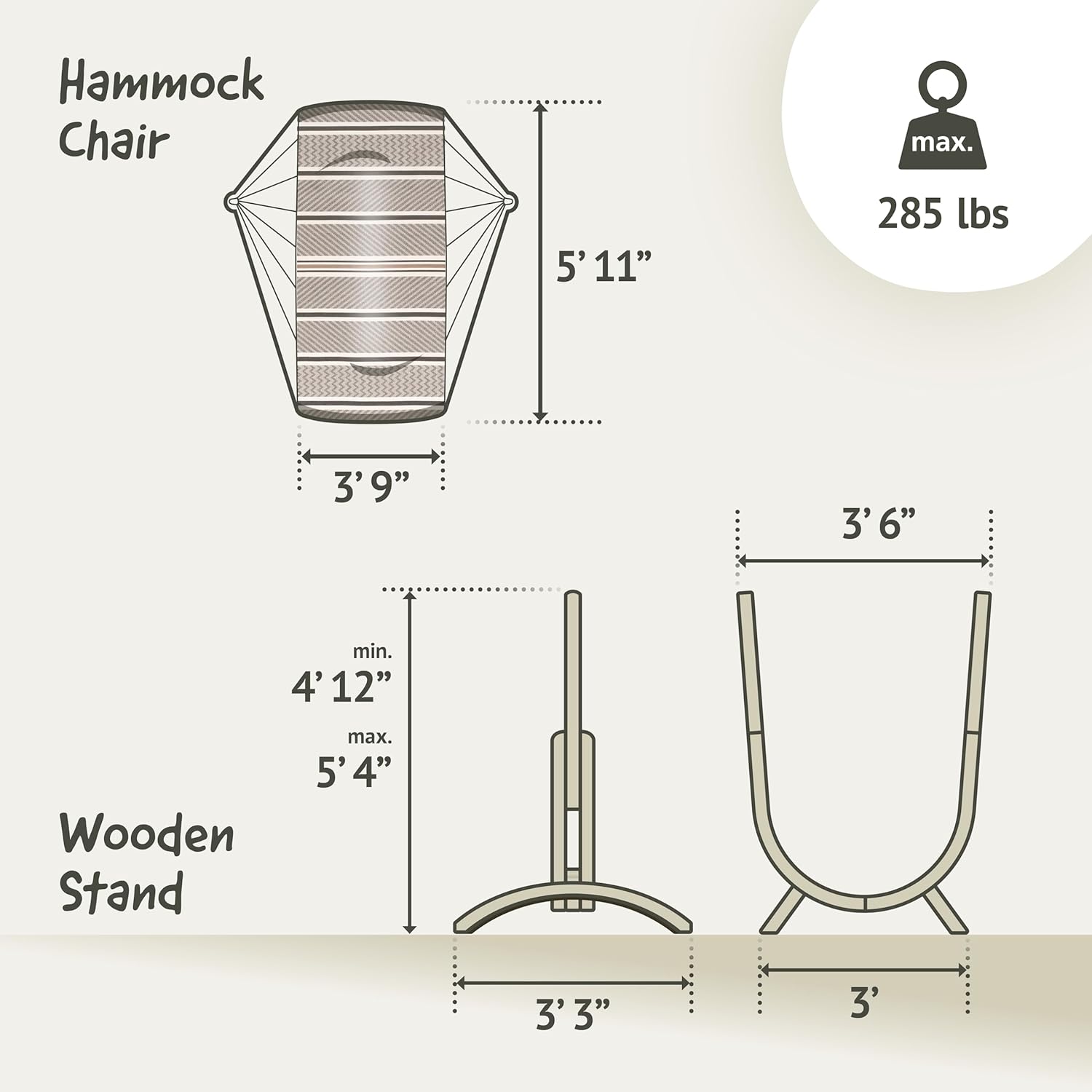 LA SIESTA - Udine Outdoor Hammock - Handmade Organic Cotton - Tear-Resistant - FSC Certified Eucalyptus Wooden Stand - Zebra