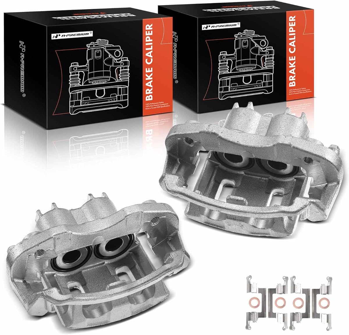 A-Premium Disc Brake Caliper Assembly with Bracket Compatible with Ford Models - F-250 F-350 Super Duty 2000 2001 2002 2003 2004, Excursion 2000-2005 - Rear Driver and Passenger Side, 2-PC Set