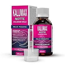 Kalumax Notte con Melatonina, Mirto, Piantaggine e Passiflora 125 ml – Soluzione Fluidificante con Estratto di Lumaca – integratore alimentare per Tosse Secca e Tosse Grassa. Gusto limone