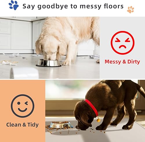 Miniatura 3 de Tapete de comida para perros para comida y agua, tapete de silicona impermeable para alimentación de mascotas para suelos con cuenco plegable para