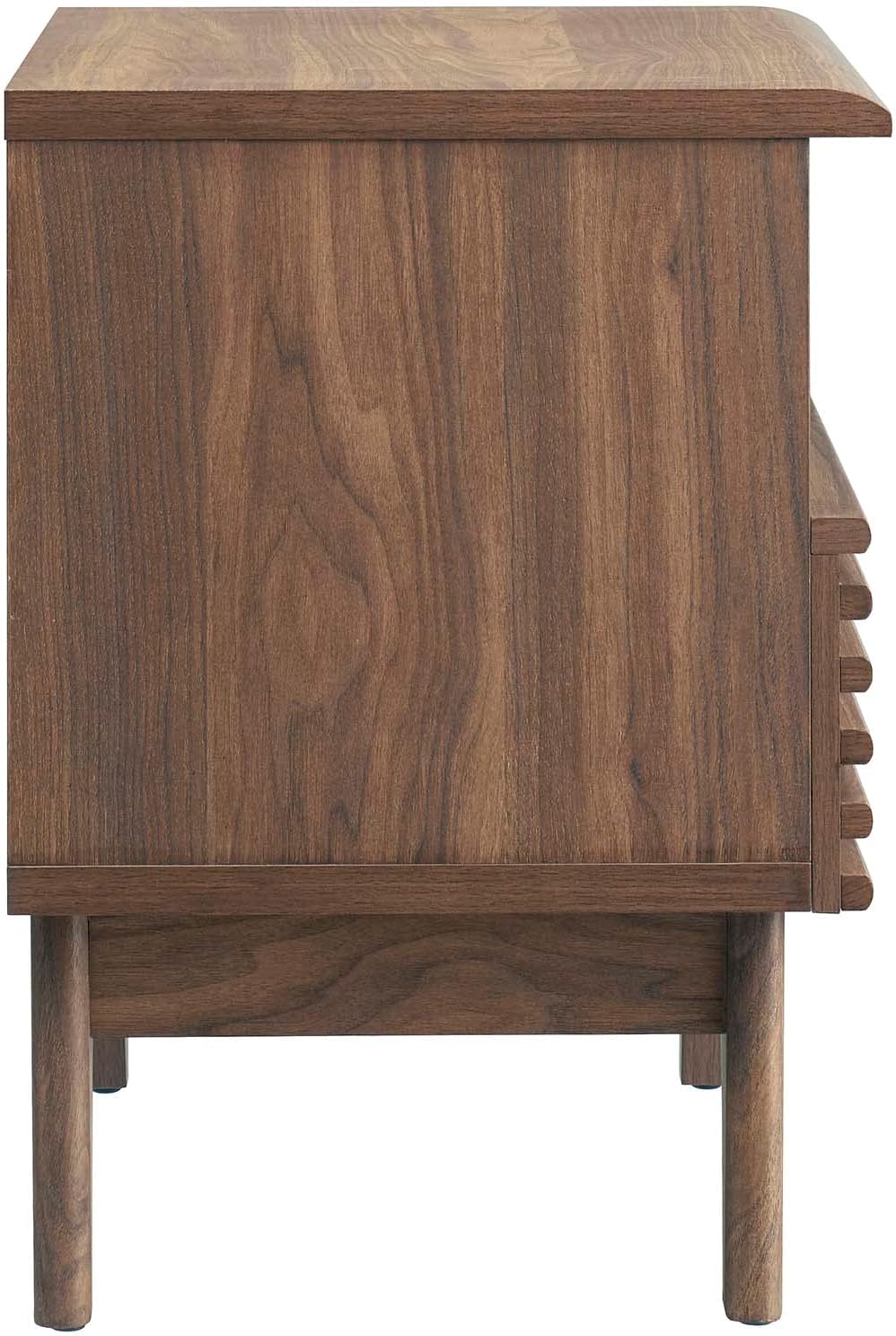 Modway Render Mid-Century Modern, One-Drawer Nightstand, Walnut