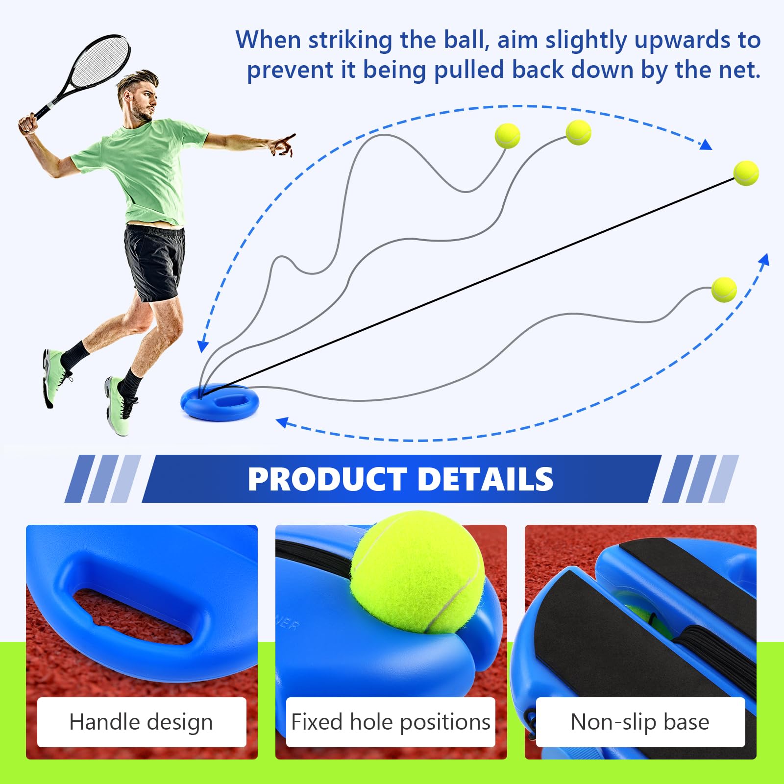 Allenatore di Tennis,Strumento di Allenamento del Tennis con 2 sfere di rimbalzo per esterni, in The Garden, in The Park for Children