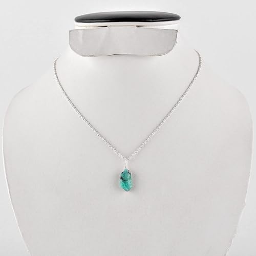 Miniatura 92 de Natural Raw Pink Ruby Rough Gemstone Handmade Dainty Pendant Necklace for Women Healing Crystals July Birthstone Birthday Gift for Her Silver Plated