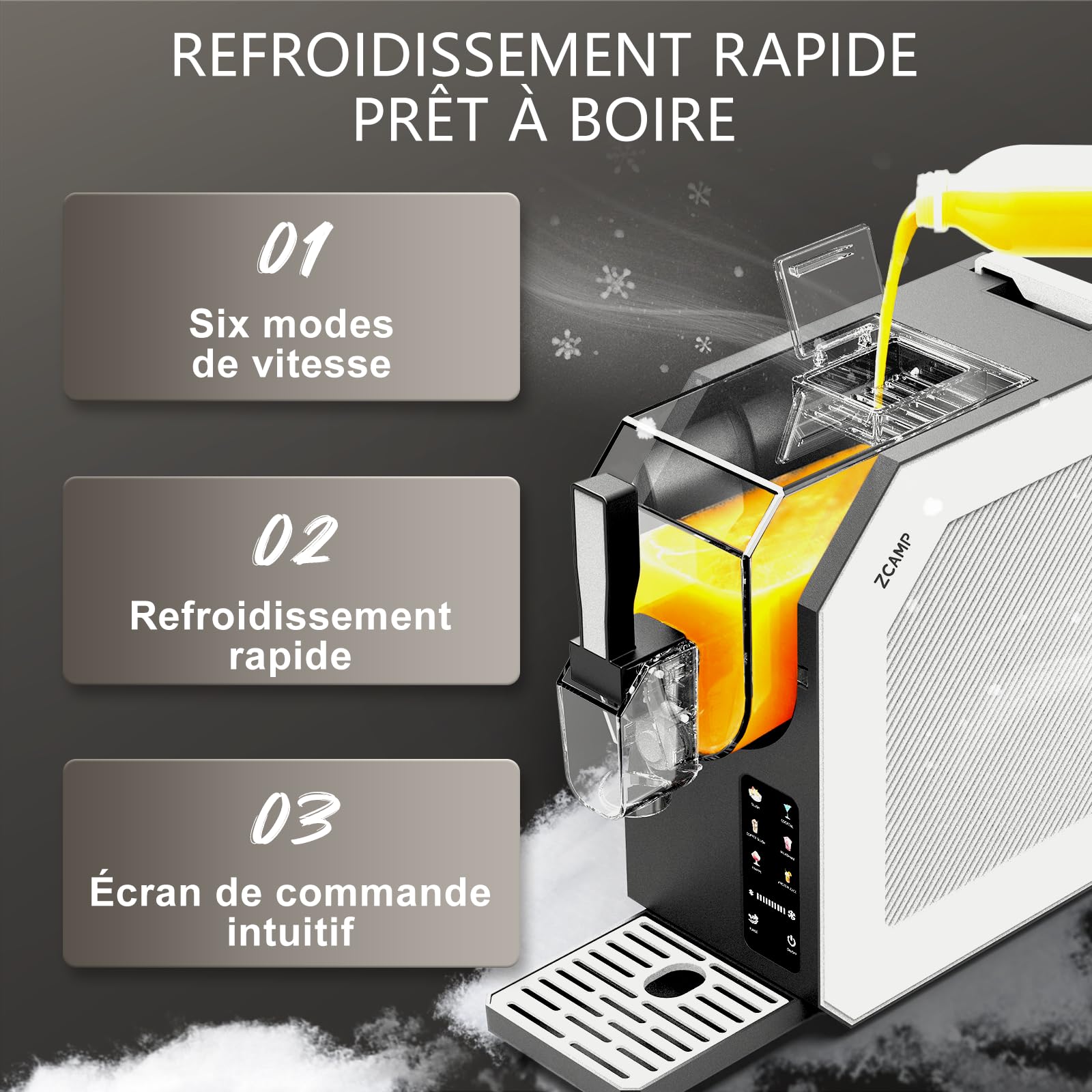 Hbs-1901eu 1,9l Machines À Glace Et Sorbetières, 6 Modes, Machine À Crème Glacée, Mélangeur De Smoothie, Pour La Fabrication De Crème Glacée, Jus, Glace, Refroidissement Rapide