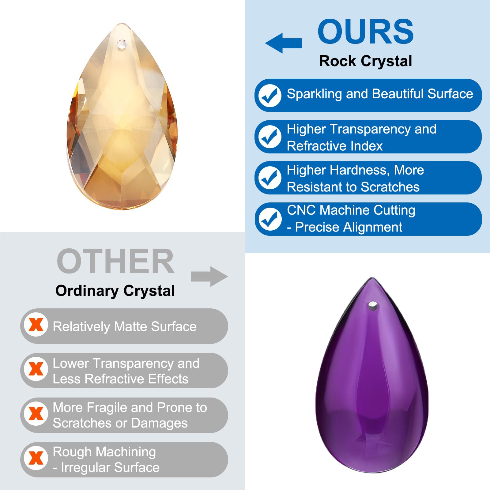 PATIKIL Teardrop Crystal Chandelier Pendants Beads - Image 3