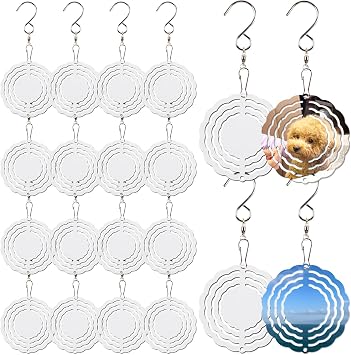 Sublimation Wind Spinner Blanks Bulk Aluminum Metal Blanks Product Outdoor Garden Decoration for Heat Press Transfer DIY Gift 20, 3 INCH