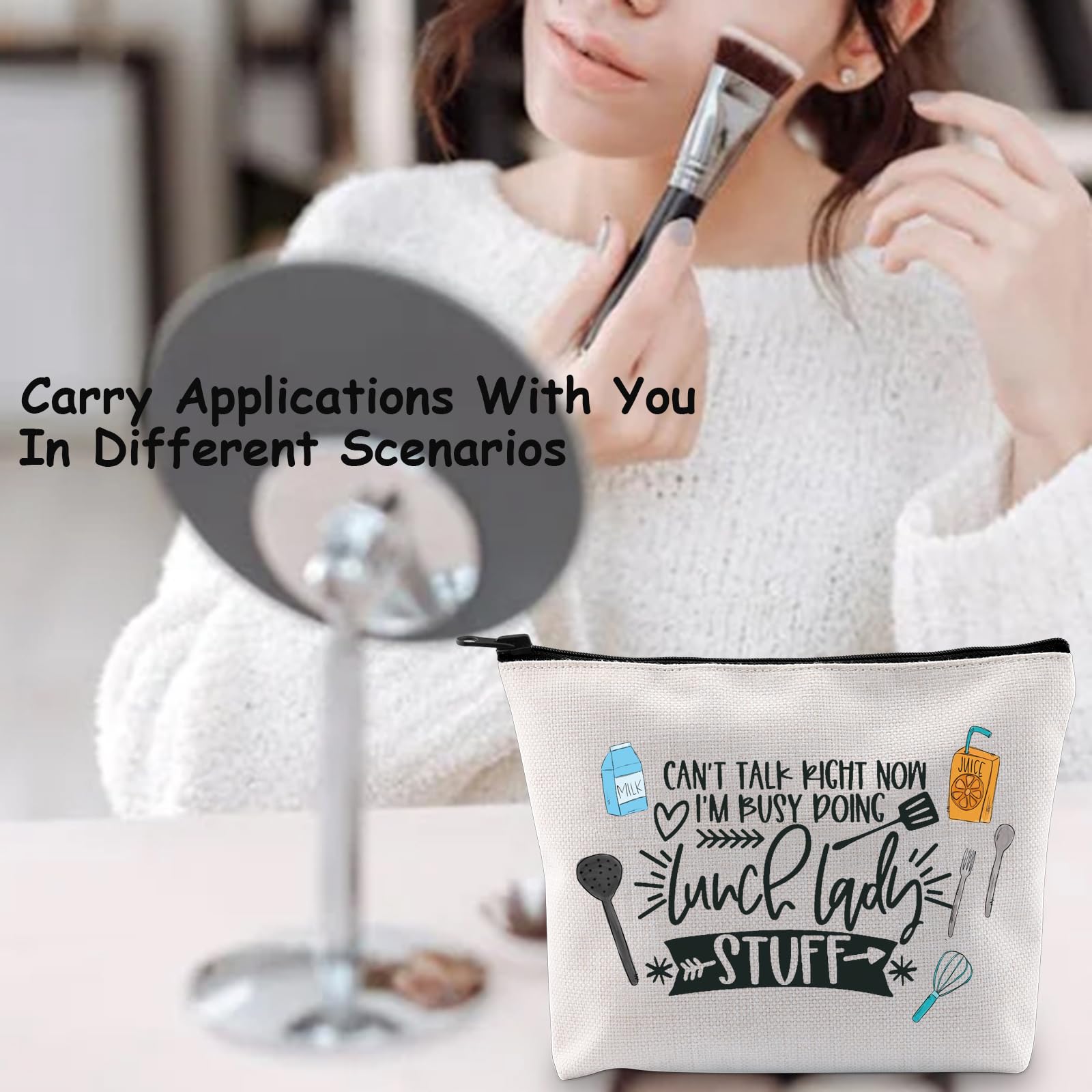 TSOTMO Lunch Lady Survival Kit Bag - Cafeteria Worker Zipper Pouch for Women - Thank You Gift for Lunch Crew