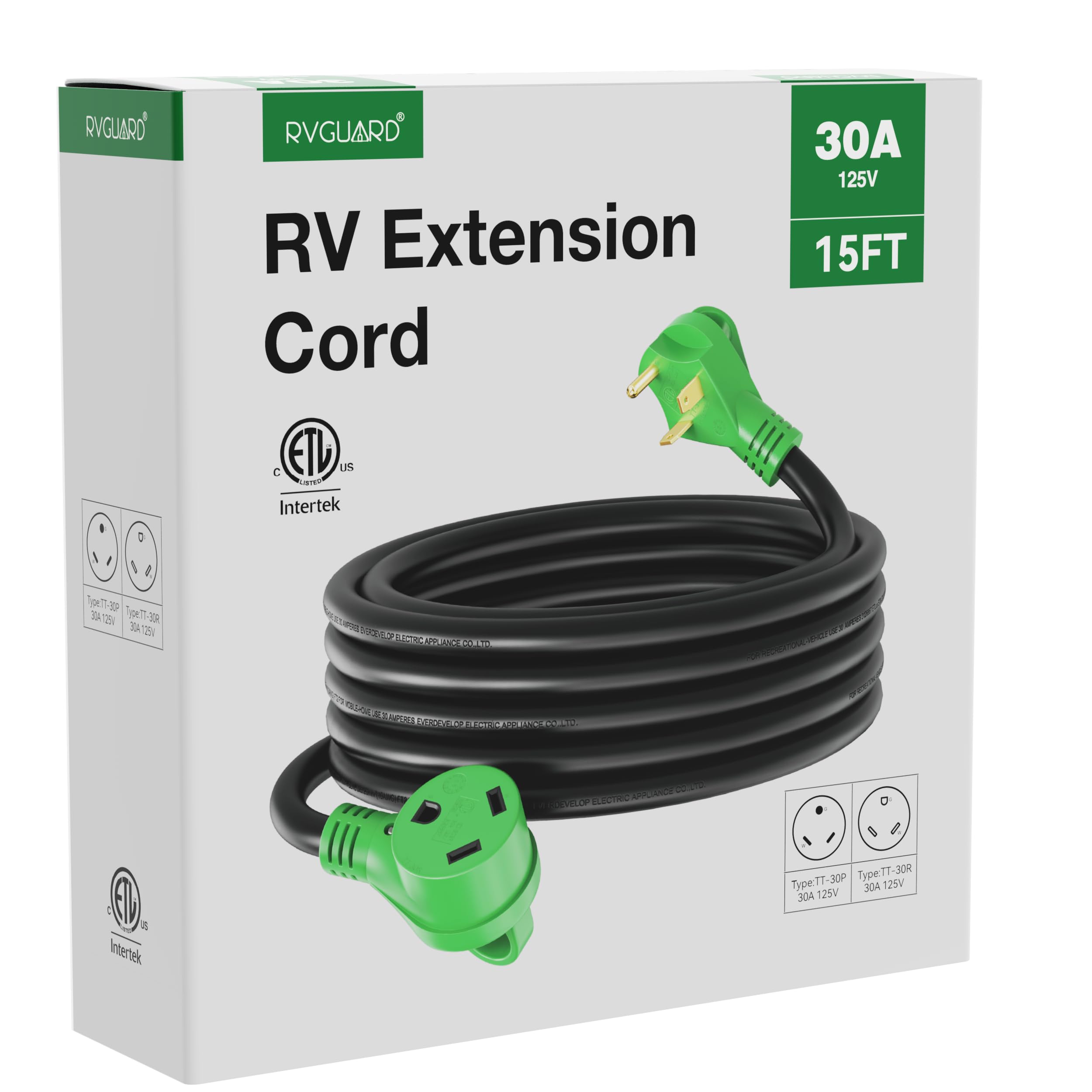 Amazon.com: RVGUARD 30 Amp 15 Foot RV Extension Cord, Heavy Duty