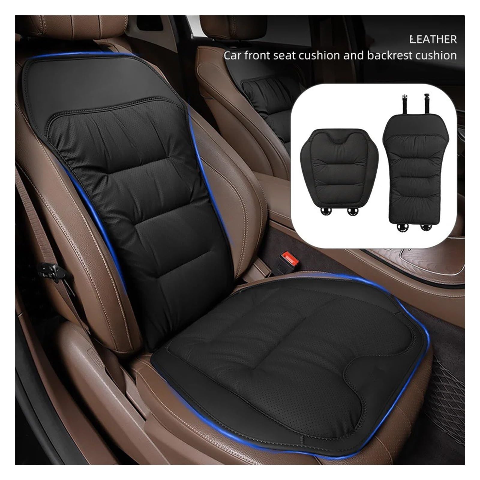 para Fiat Panda 2011-2009 Coss 4x4 Cojín Asiento Delantero Coche Transpirable Protector Funda Cojín Dividido Individual Asiento Trasero Protector Asiento(Seat 2pcs)