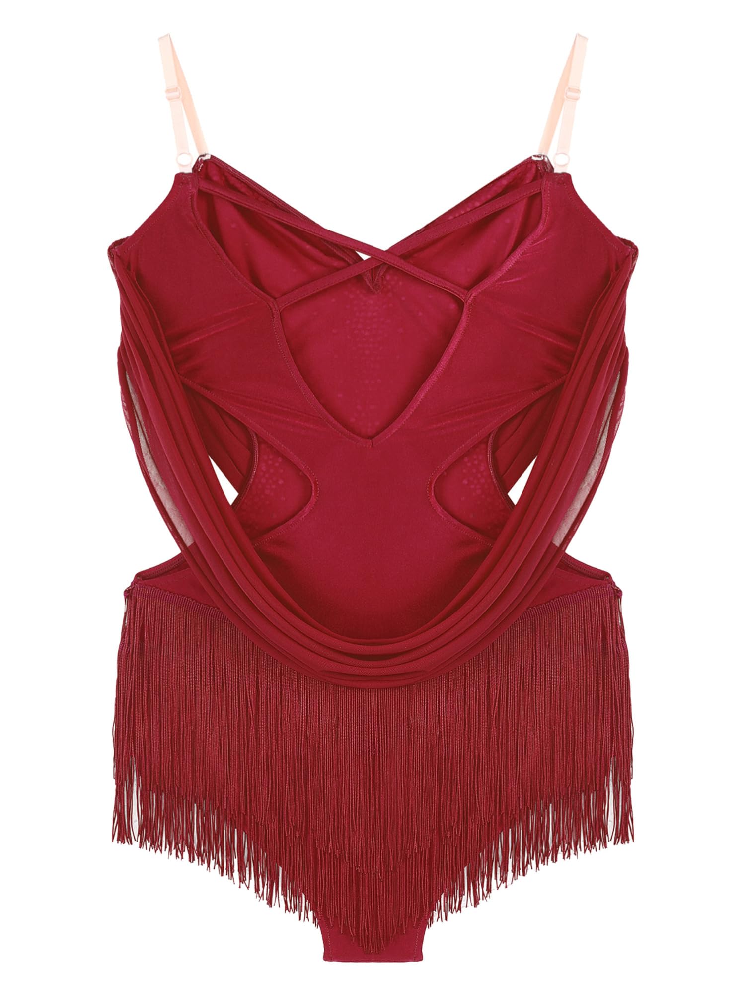 CHICTRY Abito da Donna con Paillettes Nappa Vestito Latino Americano Body da Pattinaggio Artistico Leotards Danza Classica Costume di Jazz Samba Rumba Salsa