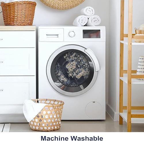 Miniatura 5 de Lanffia Alfombra bohemia de 2 x 6 pies, lavable para pasillos, estilo vintage, envejecida, antideslizante, no desprende pelusa, alfombra de piso de