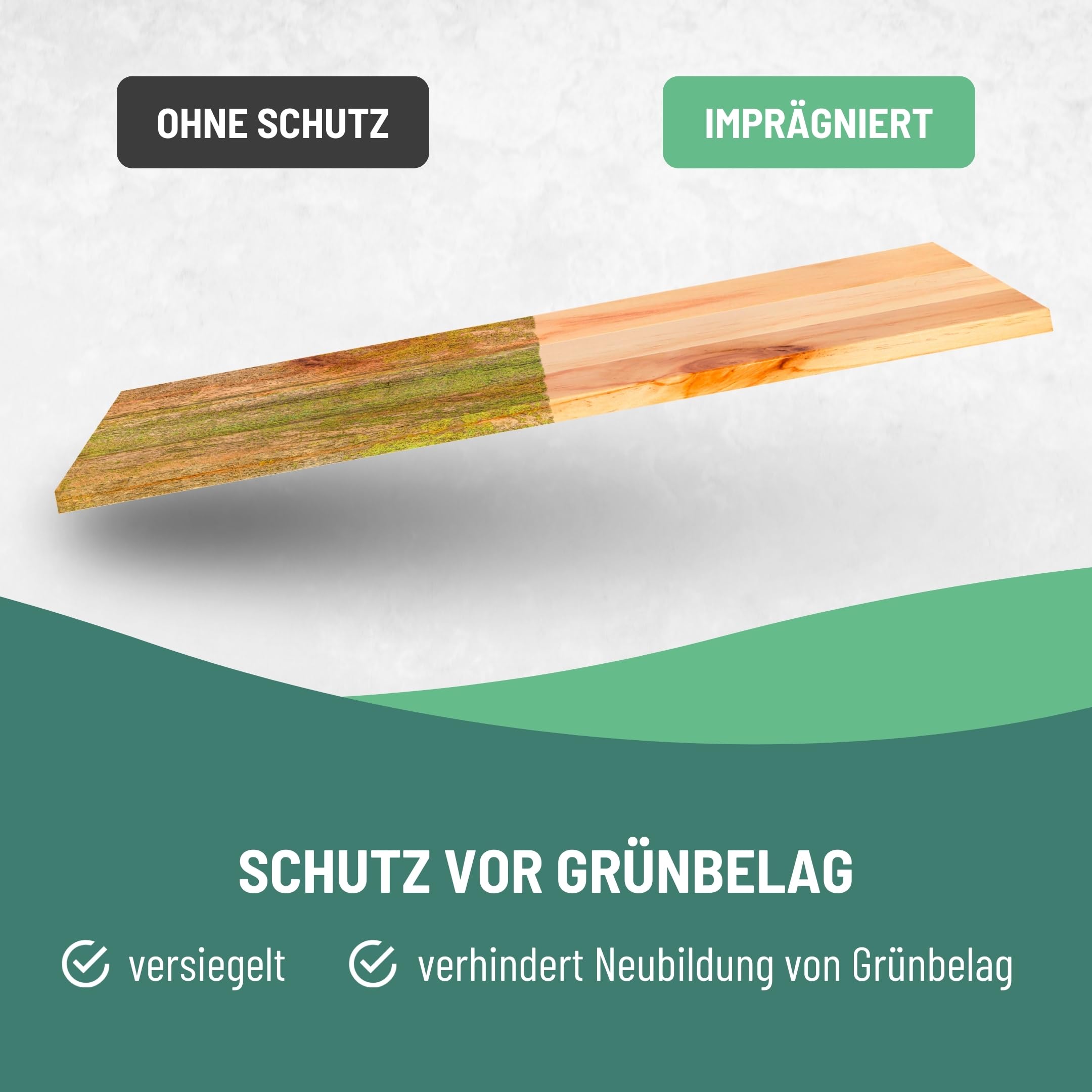 Holz & WPC Imprägnierung farblos 10L - Schutz gegen Grünbelag - Holz Imprägnierung für WPC, Terrassen, Möbel & Zäune - biologisch abbaubar, Lösemittelfrei & PFC-frei - Made in Germany