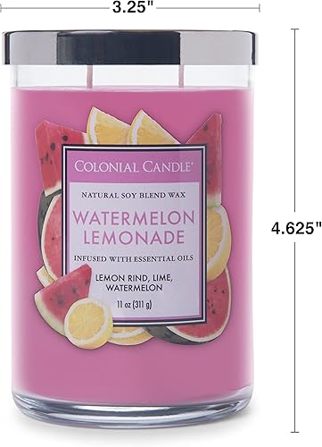 Vista 216 de Colonial Candle Vela perfumada en frasco, cilindros clásicos, brillo navideño, 2 mechas, 19 onzas, morado