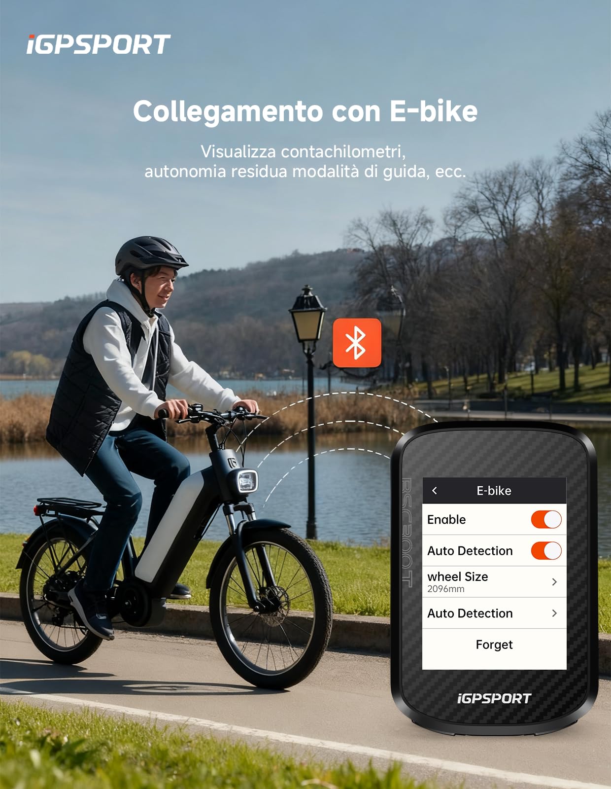 iGPSPORT BSC300T Ciclocomputer GPS con Navigazione Cartografica Touchscreen 2,4" USB Type-C per E-Bike Shimano Di2