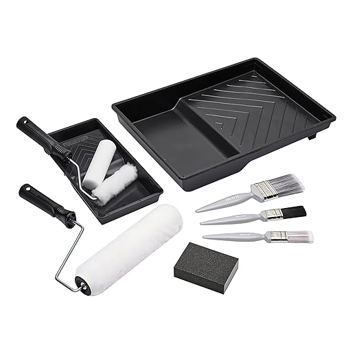 Harris Walls & Ceilings Essentials Decorating Set | 11 Pieces | 1 x 9" Roller Sleeve, 1 x 4" Roller Sleeve, 1 x Sanding Block and 1 x 3 Pack Paint Brushes