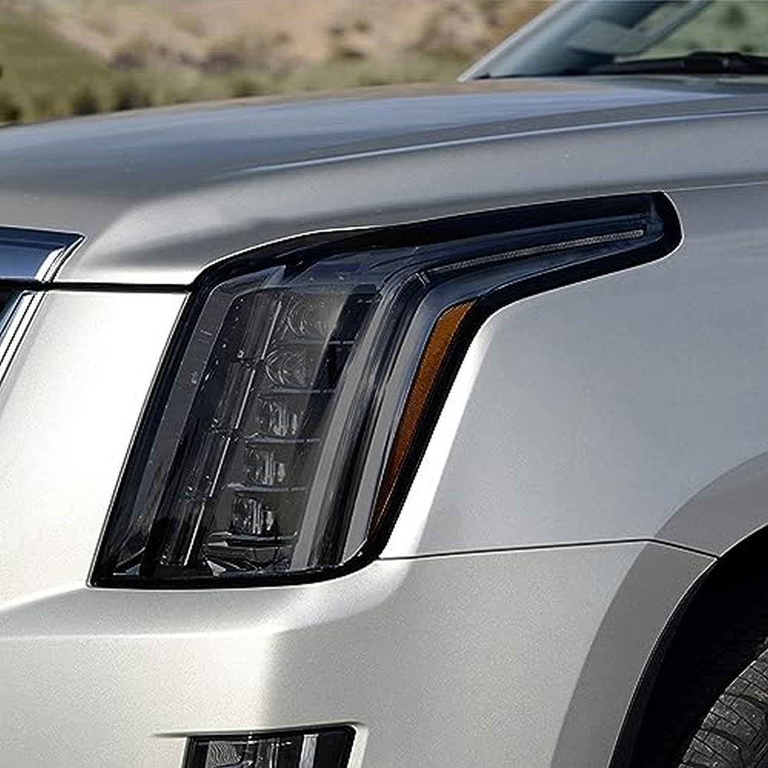 Shiketong Transparent Car Headlight Protective Film Smoked Black Scratch-Resistant Tpu Sticker For Cadillac For Escalade 2015-2020