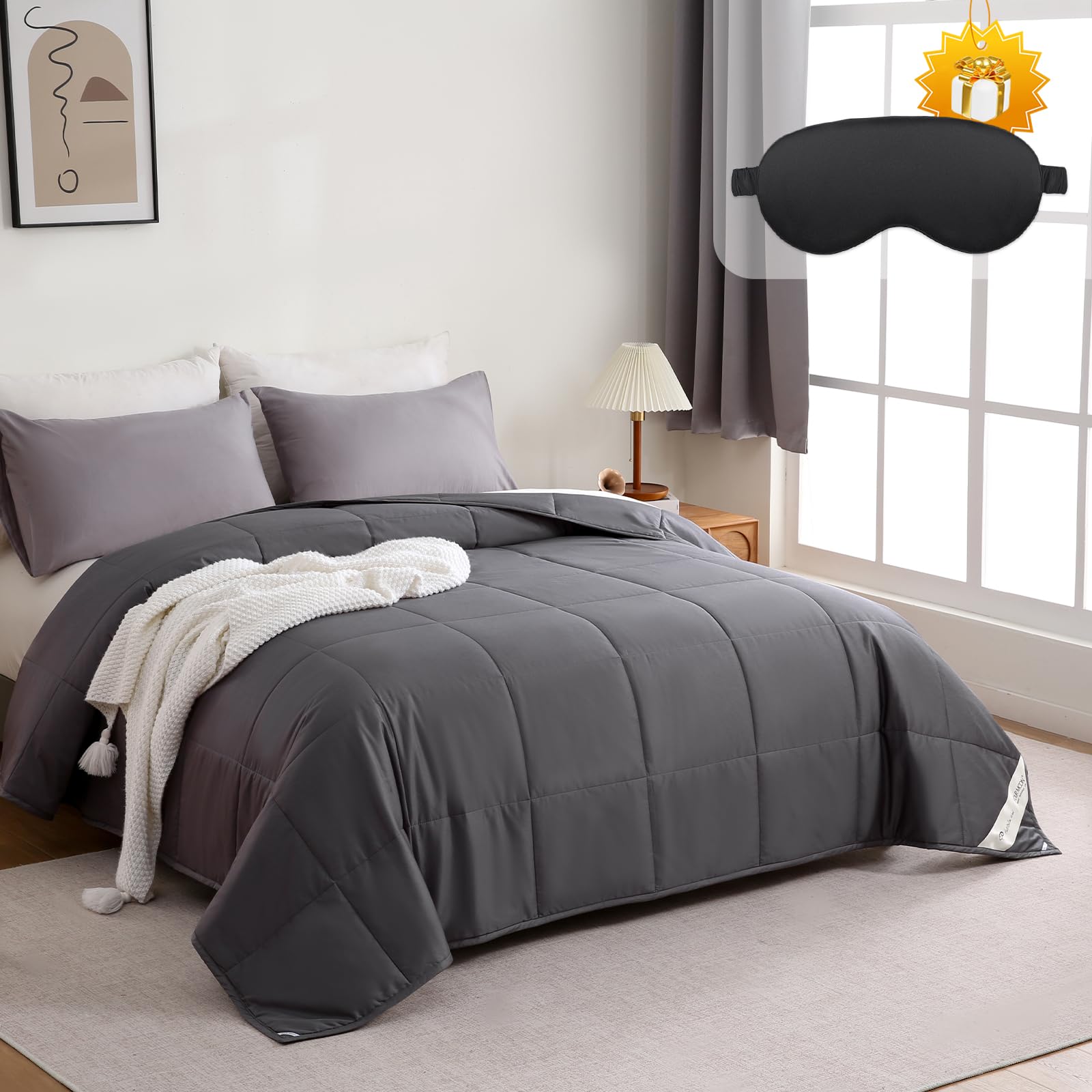 YOUR MOON Lussuoso piumino in lana australiana 100% naturale per tutte le stagioni, piumino imbottito in lana di alta qualità, peso medio, rivestimento in cotone silenzioso, colore bianco originale